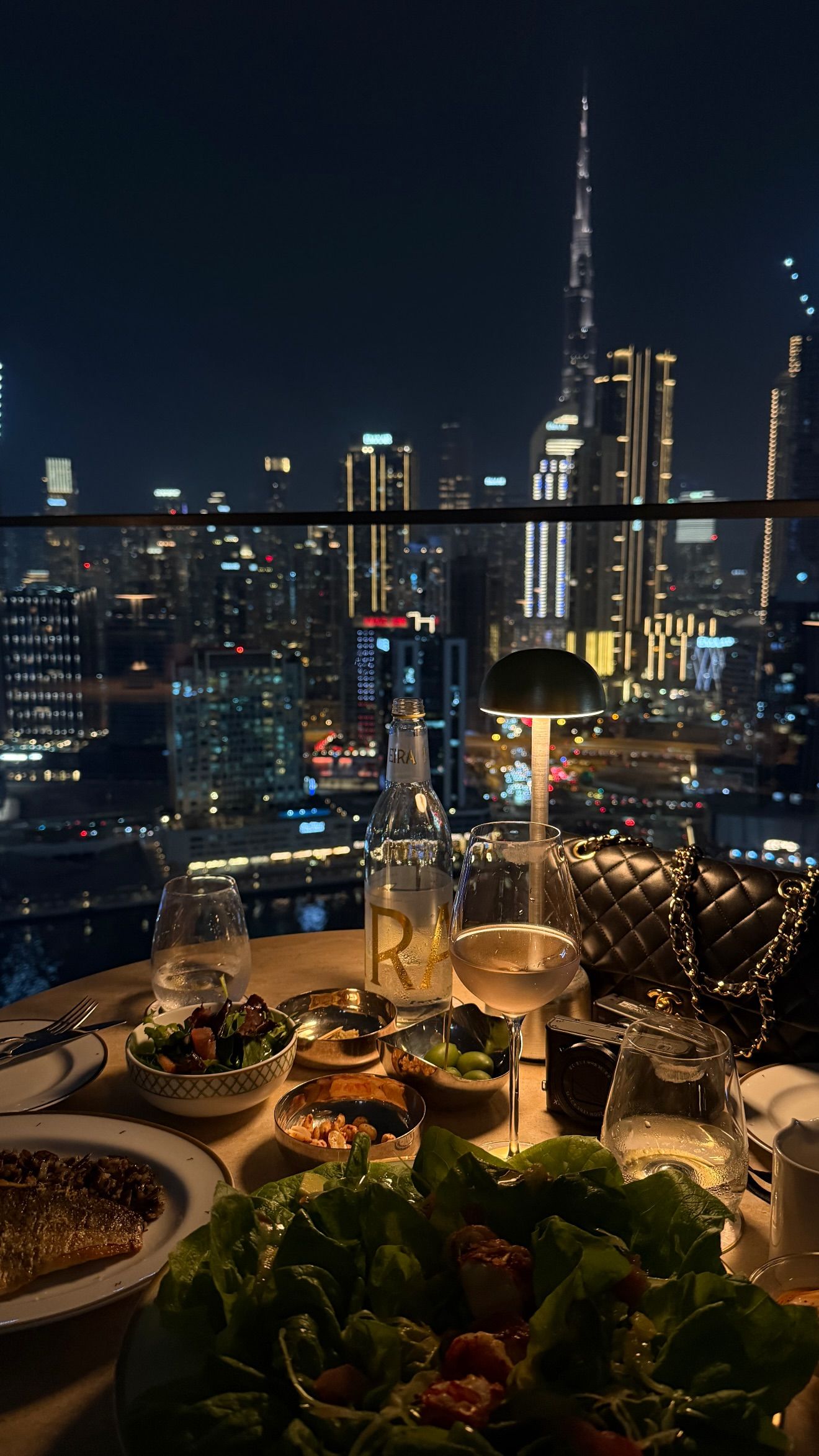 Rooftop Cityscape Night Grazing Table