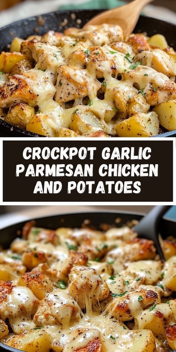 Crockpot Garlic Parmesan Chicken and Potatoes